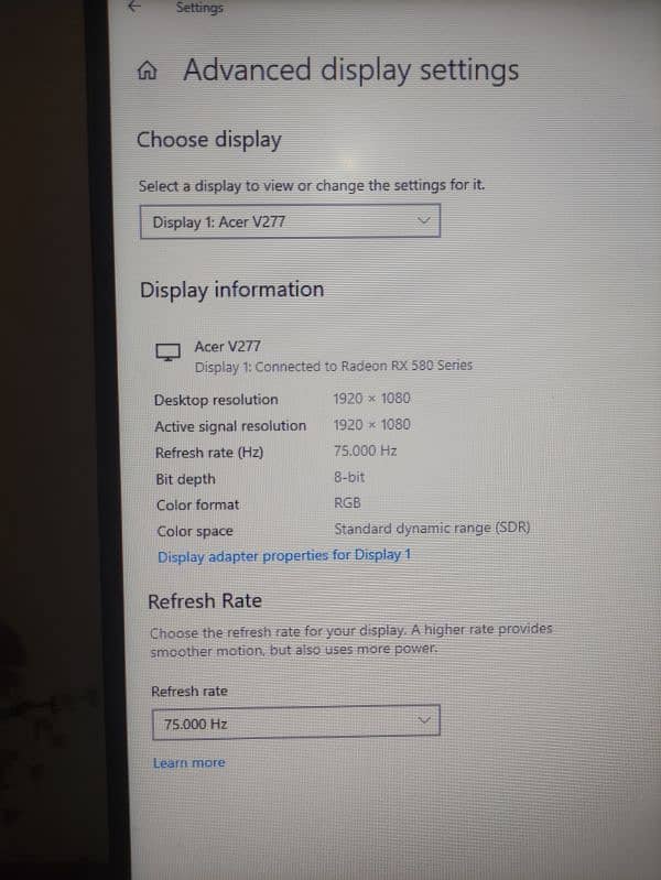 Acer V277 - 75H  - 27" Boardeless Monitor For Sale 3