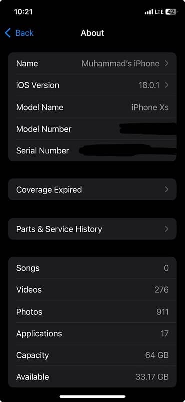 IPhone XS 64 GB NON PTA 10