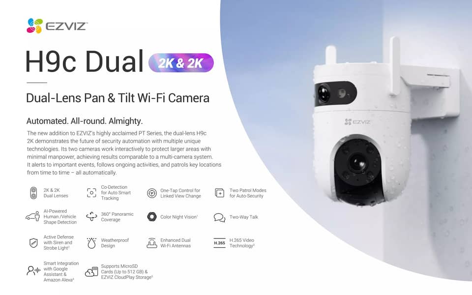 Untouch Ezviz smart home camera H9c Dual 2k resolution 0