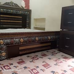 double wooden bed set / bedroom furniture/dressing /showcase/ cupboard