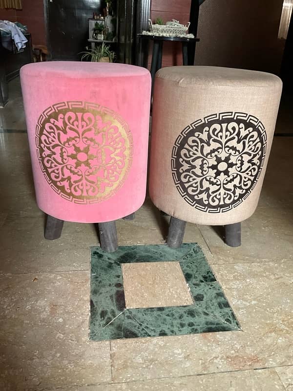 wooden ottoman stools deal of 2 2