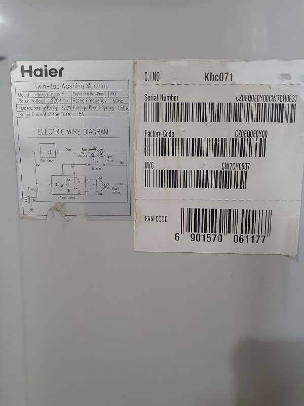 Haier washing machine & dryer HWM80-000S , 8