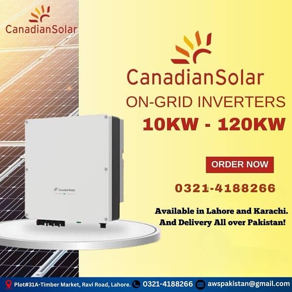 Canadian Solar Inverters 10 KW, 15 KW, 20 KW, 25 KW, 50 KW, 60 KW 0