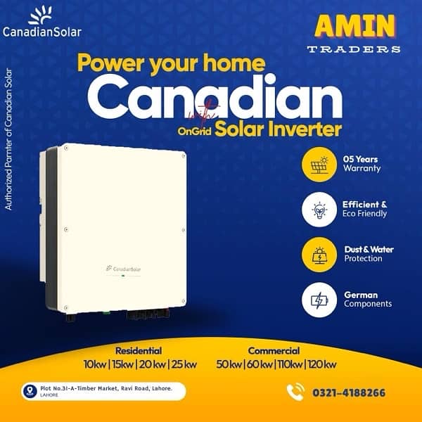 Canadian Solar Inverters 10 KW, 15 KW, 20 KW, 25 KW, 50 KW, 60 KW 1