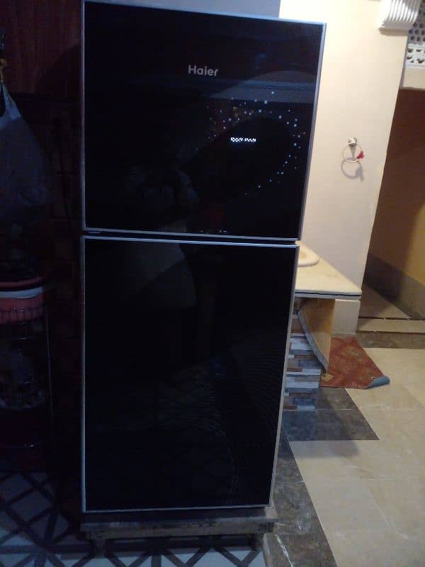 haier refrigerator black glass door new condction available 6