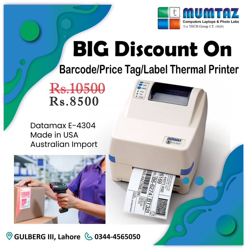 Discount Offer on POS Barcode Label Sticker Printers, Price Only 8500 0