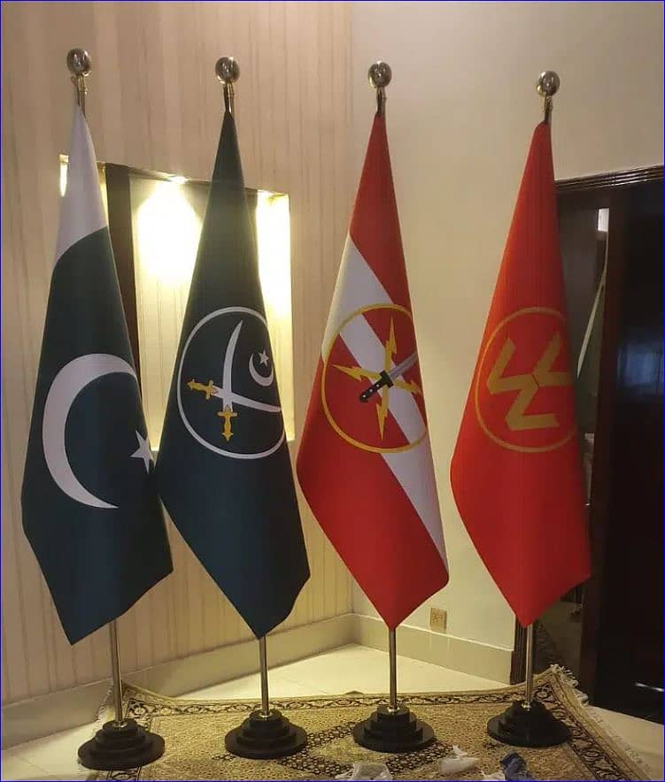 Army flag, Pakistan Flag , Company flag, Sindh flag for office room 10