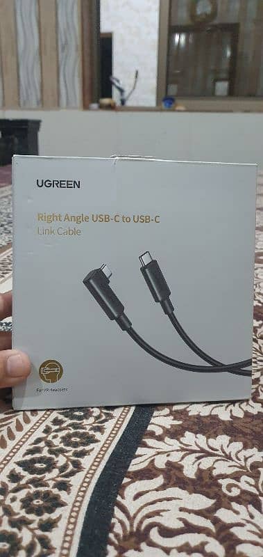 UGREEN 90629 RIGHT ANGLE USB-C TO C VR CABLE 5M (5GBPS) BLK 0