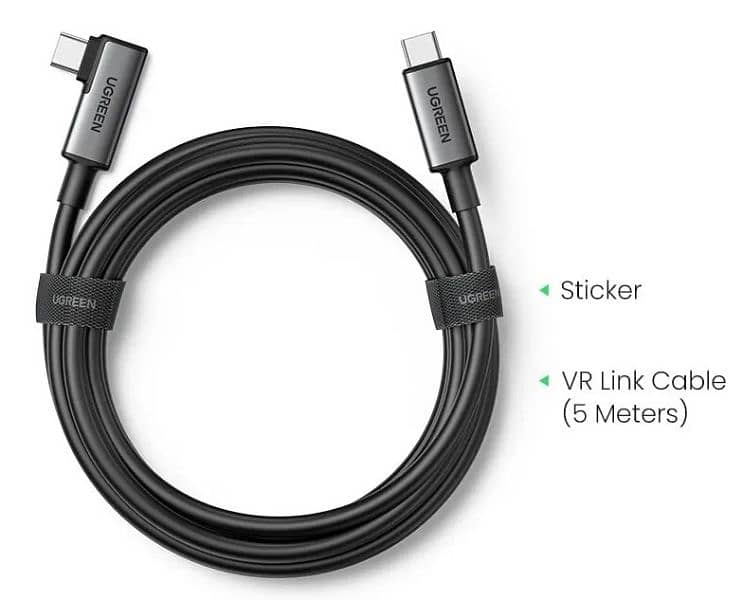 UGREEN 90629 RIGHT ANGLE USB-C TO C VR CABLE 5M (5GBPS) BLK 5