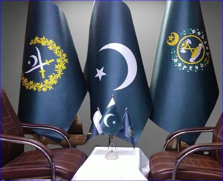 Army flag, Pakistan Flag , Company flag, Sindh flag for office room 3