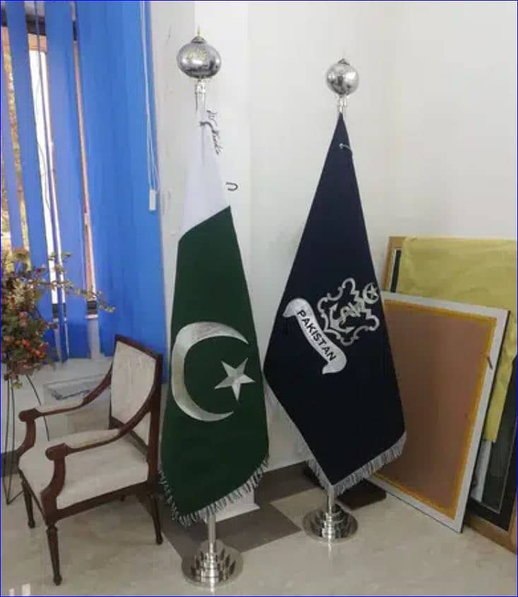 Army flag, Pakistan Flag , Company flag, Sindh flag for office room 4