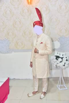 sharwani with Turbin Dulha and sarwala only one time use branded cloth