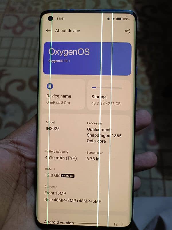 OnePlus 8 pro 10/10 condition h set bilkul ok h just line issue h bs 1