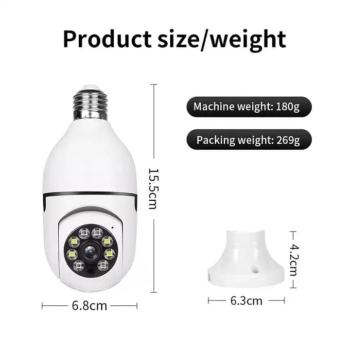 360° Bulb Camera Easy to Install 24/7 Live Recording 4