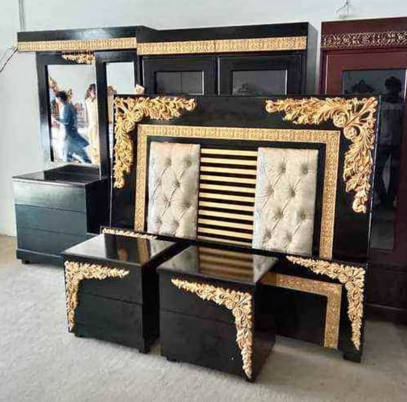 bed dressing side table /double bed /Poshish bed/ bed set /Furniture 11