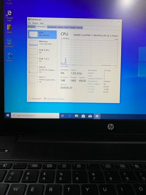 Hp Zbook 15 i7 6th workstation HQ processor 6