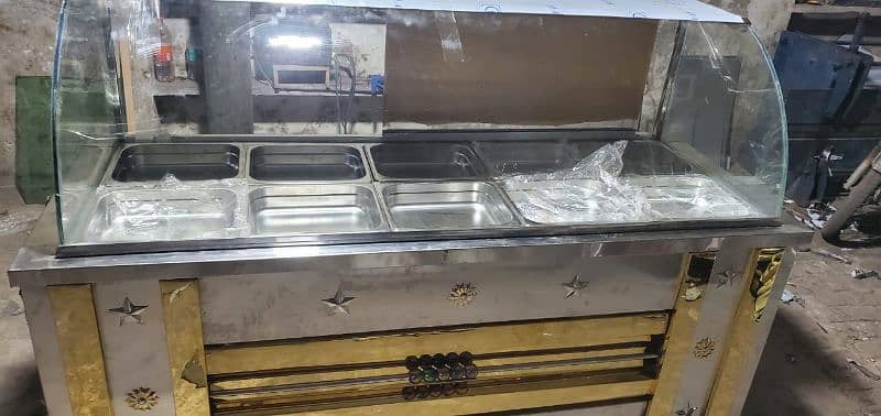 Stainless Steel 10 Bowl Bain Marie Counter 6 feet Bowl 10.13 2