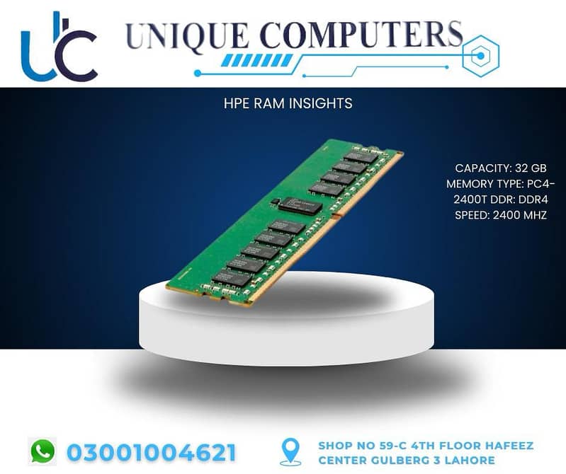 HPE RAM INSIGHTS CAPACITY: 32 GB MEMORY TYPE: PC4- 2400T DDR: DDR4 SP 0