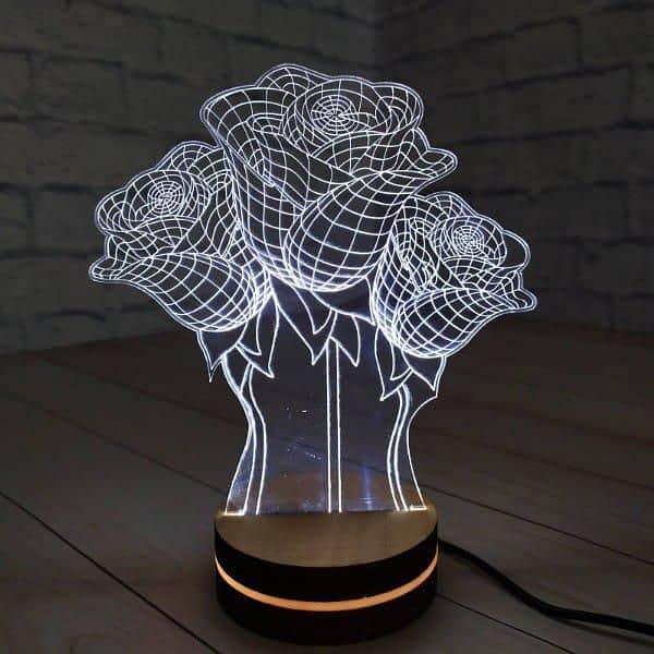 Roses 3D Illusion Lamp 3