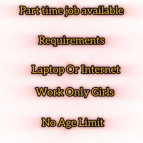 Part time Job Available For Girls 0