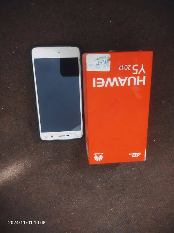 huawei y5 2017 with box + data cable  pta approved 0