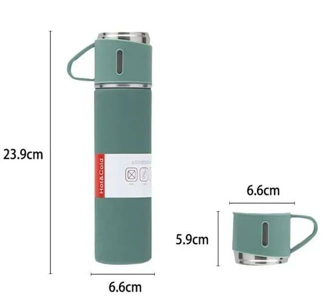 3 Cup Hot & Cold Water Bottle Flask Set in Gift Packaging 16