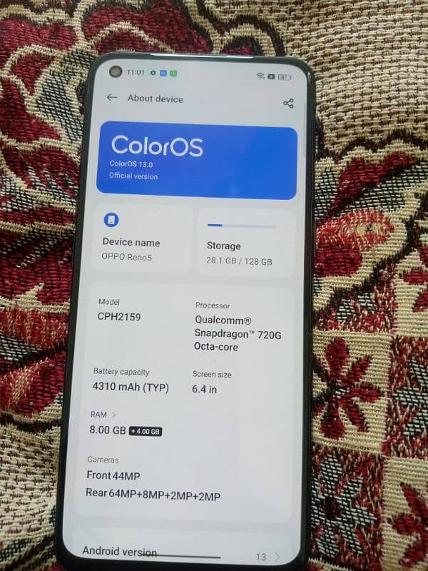 oppo reno 5  8+2-gb 128-gb 10/10 0