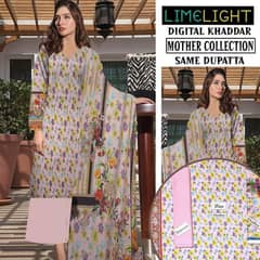 3 Pcs Women's Unstitched Khaddar Printed Suit