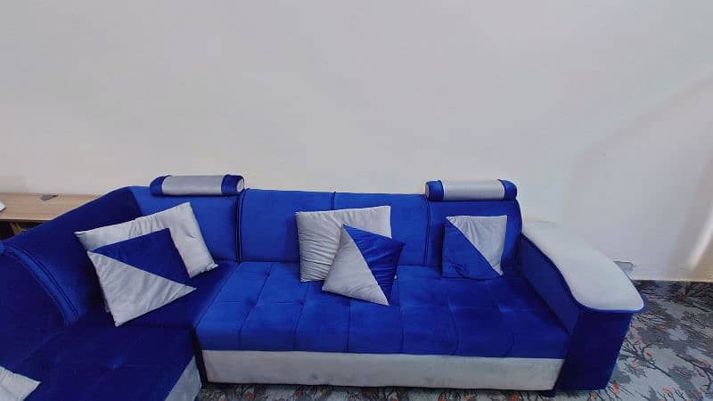 10 Seat L Shaped Sectional Couch | Sofa | Recliner Blue and grey 3