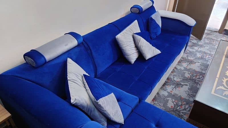 10 Seat L Shaped Sectional Couch | Sofa | Recliner Blue and grey 4