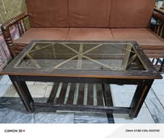 Stylish Wooden Coffee Table with Glass Top - 3x1.5 ft