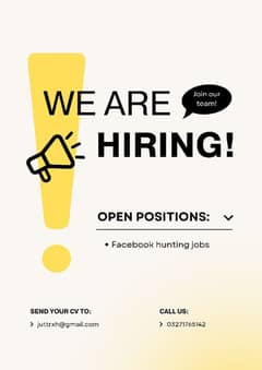 Facebook hunting job only home base