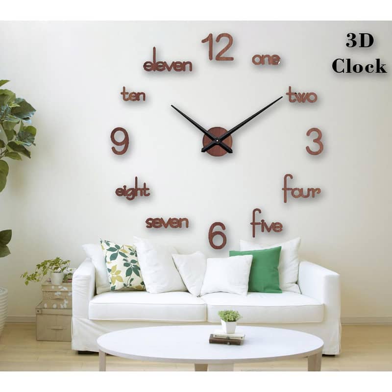 3D Wooden Wall Clock Available 3