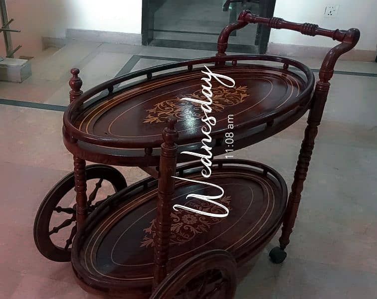 Pure Wood Tea Trolley Brand New Condition 1