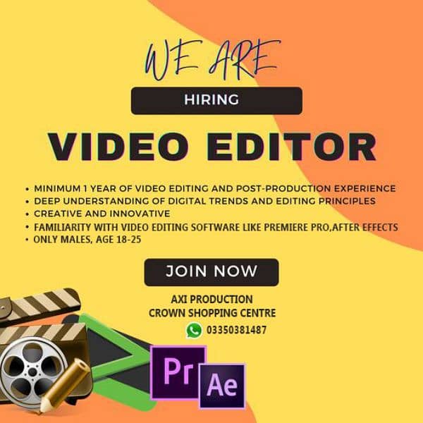 Hiring Video Editors Office Job 9-5 0