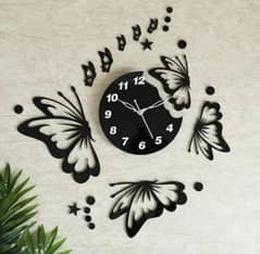 Butterfly design analogue wall clock