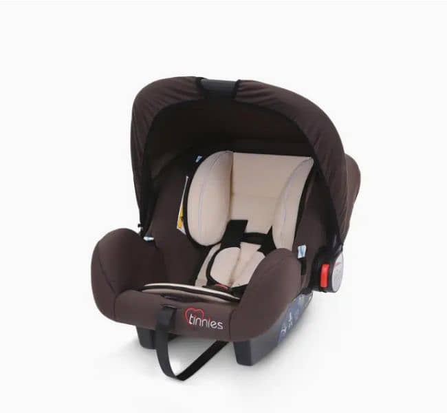 Tinnies Baby Brown Carrier & Car Seat For Comfortable Traveling 0