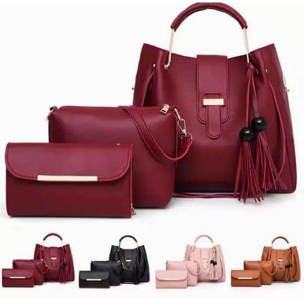 Long Shoulder Ladies Handbags Set 3 Piece 3