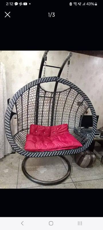 Full Size Red Swing Chair 2