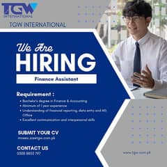 We are Hiring Finance Assistant