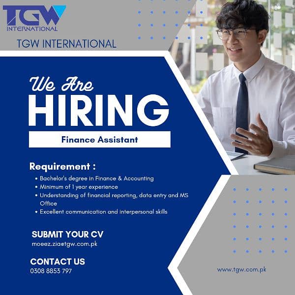 We are Hiring Finance Assistant 0