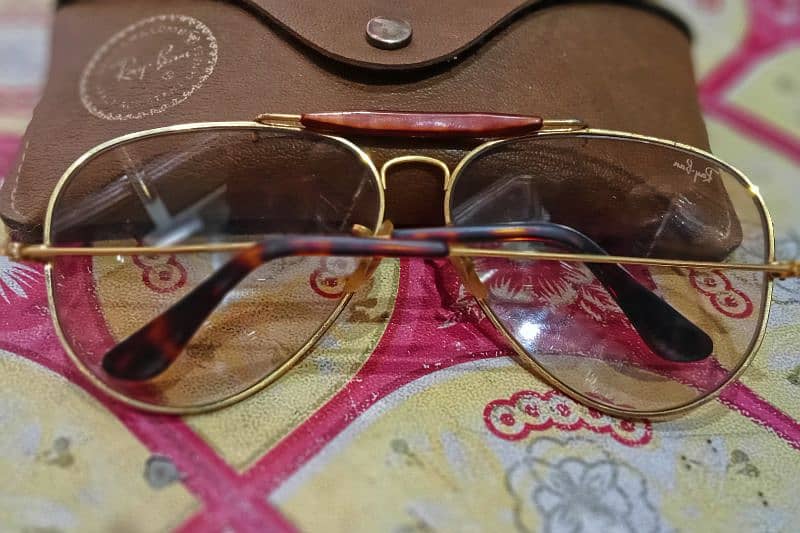 62MM VINTAGE RAY-BAN OUTDOORSMAN AVIATOR, BROWN LENSES, TORTUGA FRAME 0