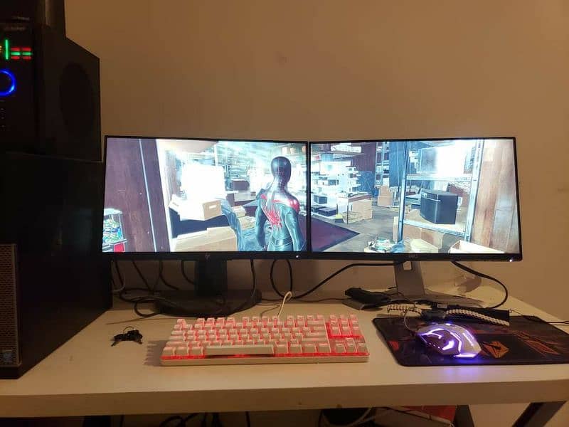 gaming setup for sale complete setup with table dual monitor and more 2