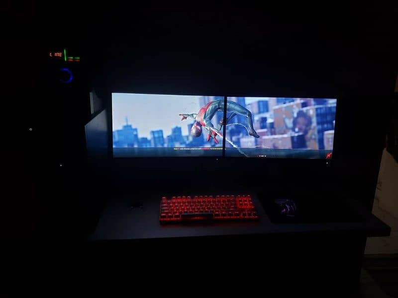 gaming setup for sale complete setup with table dual monitor and more 7