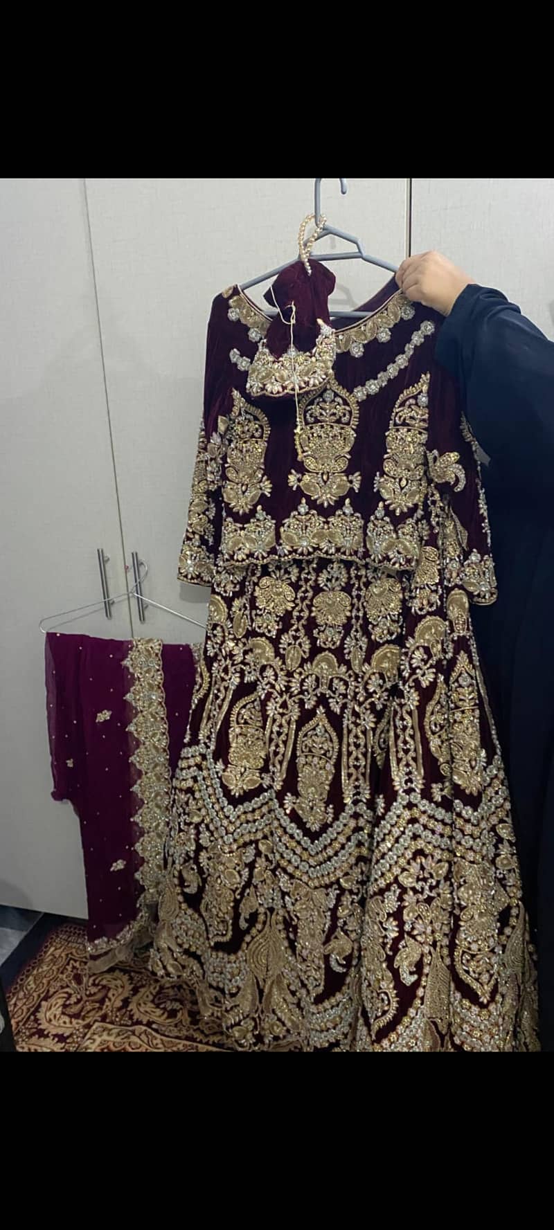 mehroon heavy bridal lhenga 9