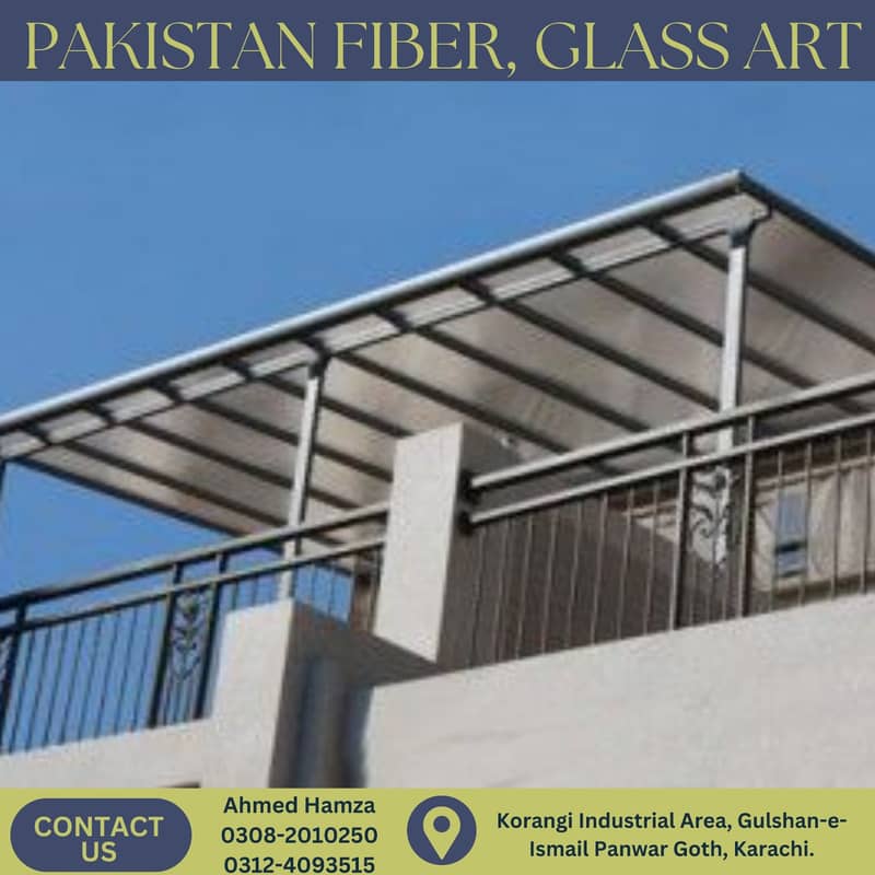 Car parking sheds / fiber shades / fiberglass shades/fiberglass window 1