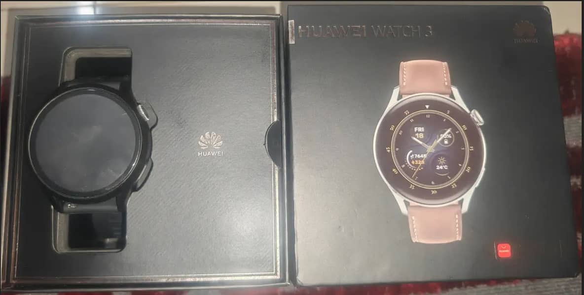 Huawei watch 3 with extra straps, covers and complete box silver clr 0