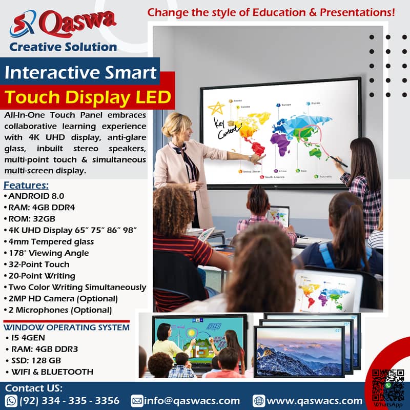 Interactive Whiteboard, Smart Touch Display IFP, Smart Board, IWB 18