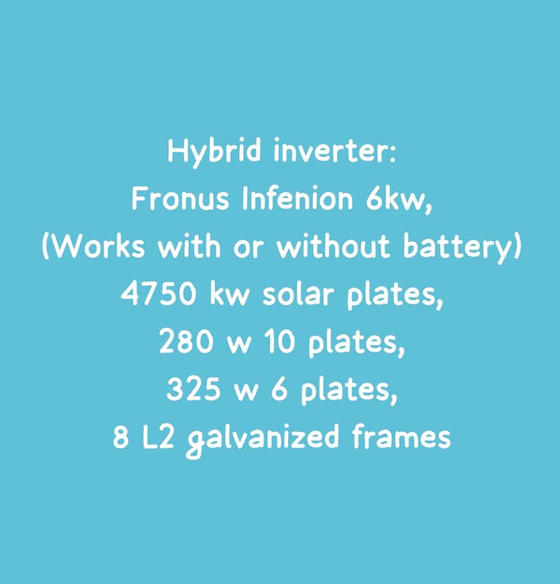 Fronus 6 kw, with solar plates and L2 frames 1