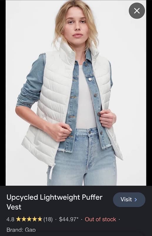 GAP white puffer 0